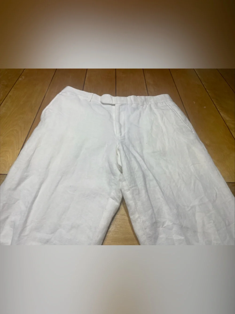 Lands' End Baird McNutt Irish Linen Pants Size 33x29 Color White Tailored Fit